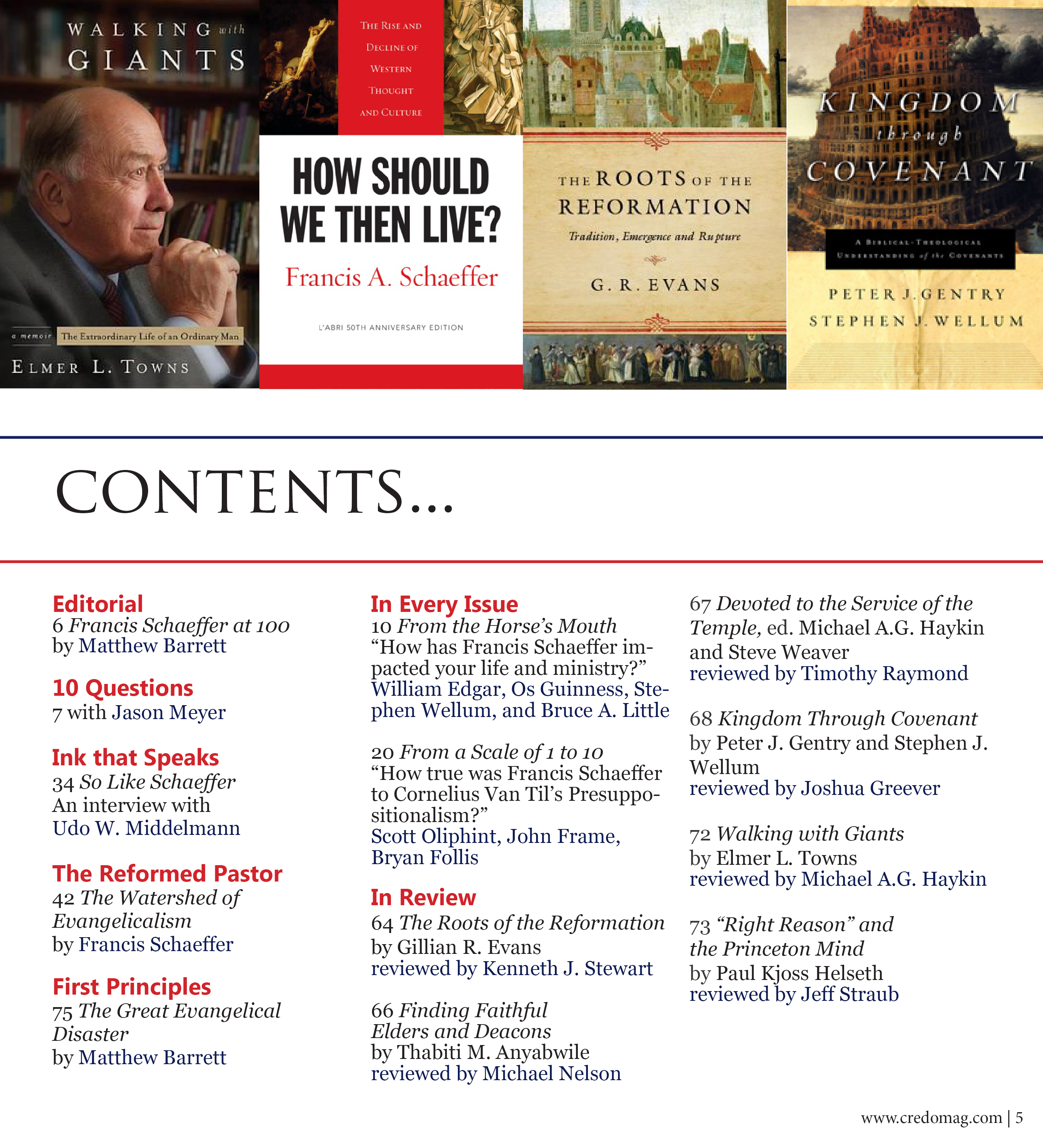 New Issue Of Credo Magazine: "Francis Schaeffer At 100" - Credo Magazine