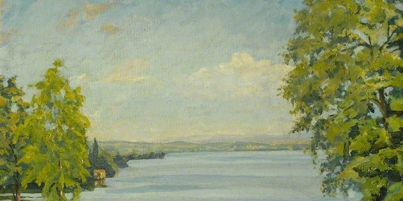Churchill, Winston Spencer; View of Lake Geneva, Switzerland; The Chequers Trust; http://www.artuk.org/artworks/view-of-lake-geneva-switzerland-56087