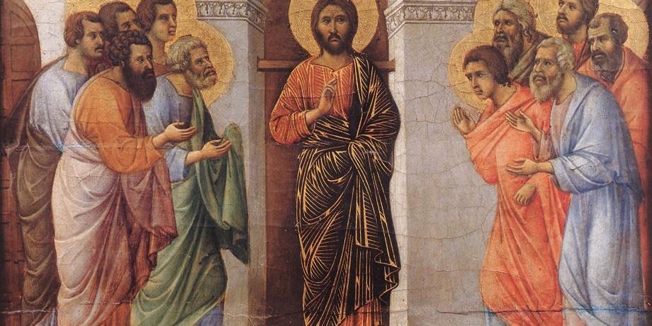 Duccio di Buoninsegna, Jesus appears behind locked doors, Museo dell'Opera del Duomo, Siena, 1308-11