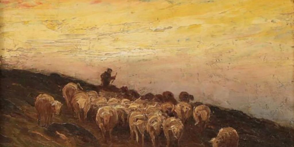 Francis-Wheaton-Antique-Oil-Painting-Pastoral-Sheep-Landscape-Francis-Wheaton-261926-727806