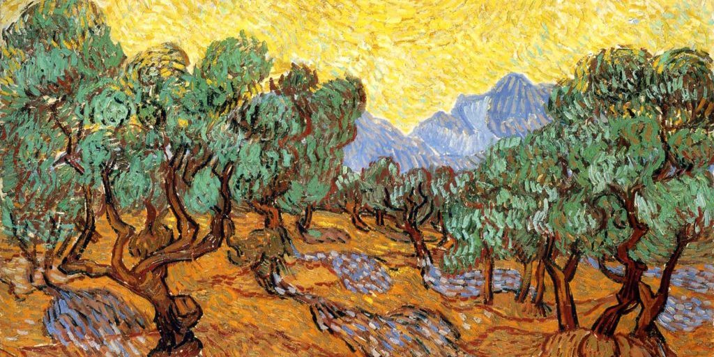 olive-trees-with-yellow-sky-and-sun-1889